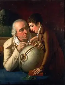 Portrait du Docteur Trioson donnant une leçon de géographie à son fils, undated, Musée Girodet, Montargis