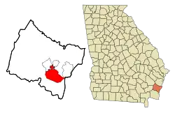 Location in Glynn County and the state of Georgia