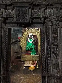 Lakshmi Devi idol in Sanctum of temple at Doddagaddavalli, in Hassan District, Karnataka India.