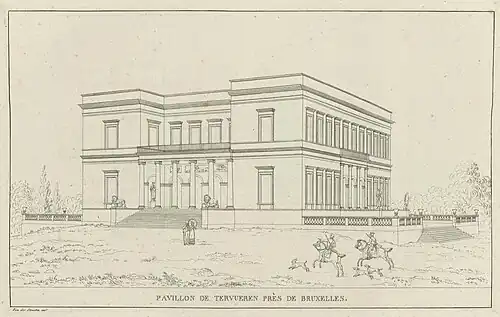 Engraving of the Pavilion of Tervuren, from Pierre-Jacques Goetghebuer's Choix des monuments (1827)