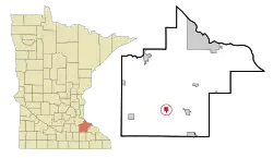 Location of Wanamingo, Minnesota