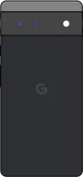 Diagram of a Pixel 6 smartphone in black.