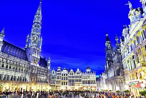 The Grand-Place during the blue hour
