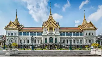 The Chakri Maha Prasat, Hybrid-style built in King Rama V period, located at Grand Palace