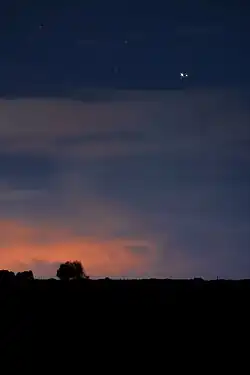 Photograph depicting the great conjunction, taken from Syracuse, Italy.