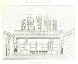 Grand Hall of the Prosecutors; engraving from "Historical and Monumental France" by Jean-Abel Hugo (1836).