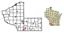 Location within Grant County and Wisconsin