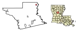Location of Georgetown in Grant Parish, Louisiana.