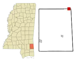 Location of State Line, Mississippi