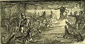 Line drawing by E. Griset included in the book 'The Fians'