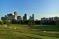 Downtown Dallas skyline as viewed from Griggs Park