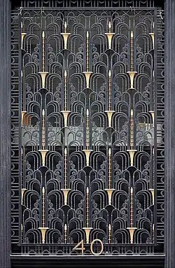 Repeating patterns – Decorative ironwork of the Madison Belmont Building (Madison Avenue no. 181–183) in New York City, by Ferrobrandt (1925)[114]