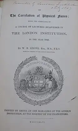 1846 copy of "On the Correlation of Physical Forces"