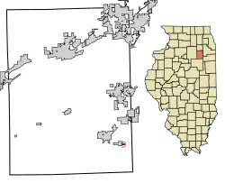 Location of East Brooklyn in Grundy County, Illinois.