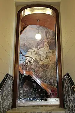 Stair hall fresco