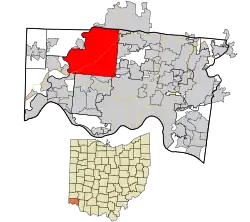 Location in Hamilton County and the state of Ohio.