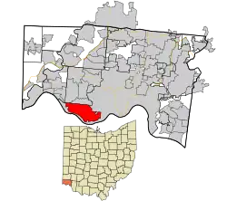 Location in Hamilton County and the state of Ohio.