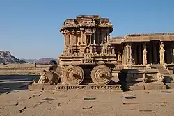 Sculpture of an elephant drawn ratha, Hampi, Karnataka