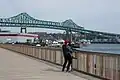 Near the northern end of the Charlestown branch of the Harborwalk, with the Tobin Bridge