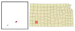 Location within Haskell County and Kansas