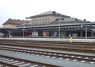 The station building seen from the track side