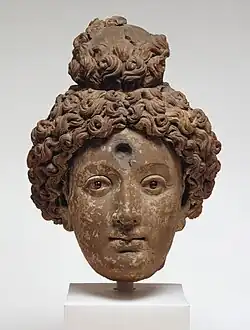 Head of a Buddha or Bodhisattva, facing (4th-5th century), probably Hadda, Tapa Shotor.[10][11]