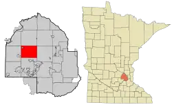 Location of Medina within Hennepin County, Minnesota