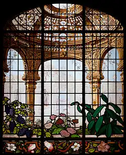 A trompe l'oeil glass (c. 1884), Eugène Stanislas Oudinot, design Richard Morris Hunt, for home of Henry Gurdon Marquand, New York City.