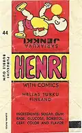 Henri bubble gum wrappers from 1969