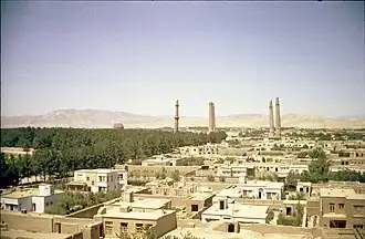 Herat skyline with Musallah minarets, 1969