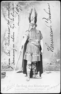 Opera singer Hermann Bachmann in Der Ring des Nibelungen (part of Hagen von Tronje)