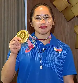 Weightlifter Hidilyn Diaz in 2020.