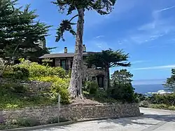 Highlands Inn building and driveway.