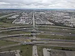 Highway 401 at the interchange with Highway 410 and Highway 403 in Mississauga.