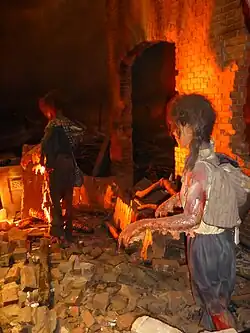Reconstruction of physical damages on people and buildings after the explosion of the American atomic bomb in Hiroshima (August 6, 1945) formerly at the Hiroshima Peace Memorial Museum