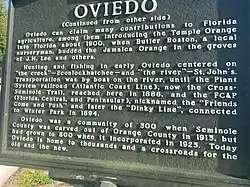 Back side of "Oviedo" marker