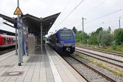 Bayrische Regiobahn at track 5 in 2023