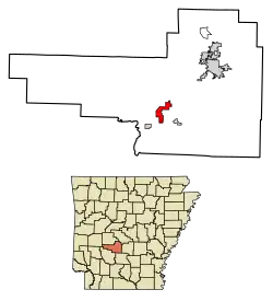 Location of Midway in Hot Spring County, Arkansas.