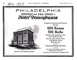Vintage Hotel Pennsylvania advertisement.