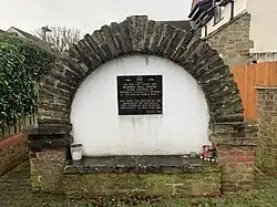 Memorial for Howden Hall Hostel, erected in 1988 by Association of Ukrainians