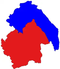 Location in Demoso district (in red)