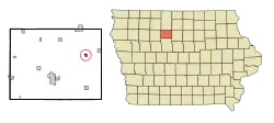 Location of Hardy, Iowa
