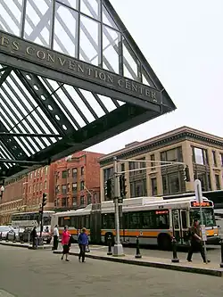 Partial view of awning, Boylston Street entrance