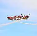 The team uses multiple helicopters in tandem for air displays
