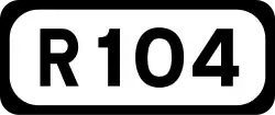 R104 road shield}}