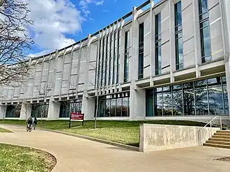 Exterior of a limestone building