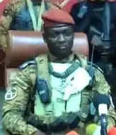 Ibrahim Traoré in 2022 during a meeting with the general secretaries of Burkina on Sunday, October 2, 2022.
