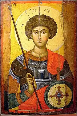Byzantine icon of St. George, Athens Greece