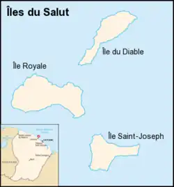 Map showing location in Salvation's Islands group