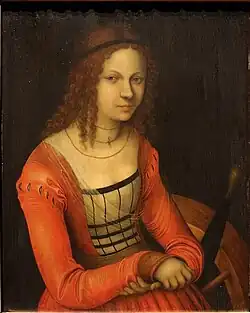 Portrait of Youthful Saint Catherine by Lucas Cranach the Elder, c. 1500-1553
